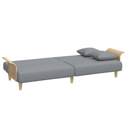Divano Letto con Braccioli Grigio Chiaro in Tessuto | homemem39