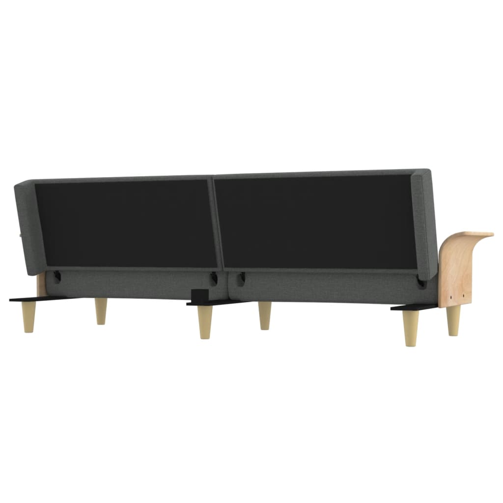 Divano Letto con Braccioli Grigio Scuro in Tessuto | homemem39