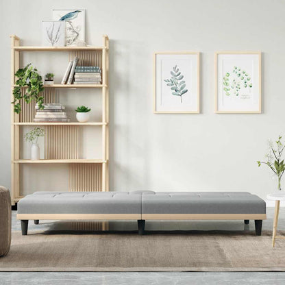 Divano Letto con Portabicchieri in Tessuto Grigio Chiaro | homemem39