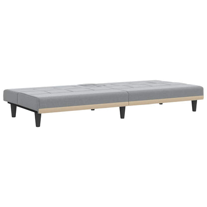 Divano Letto con Portabicchieri in Tessuto Grigio Chiaro | homemem39