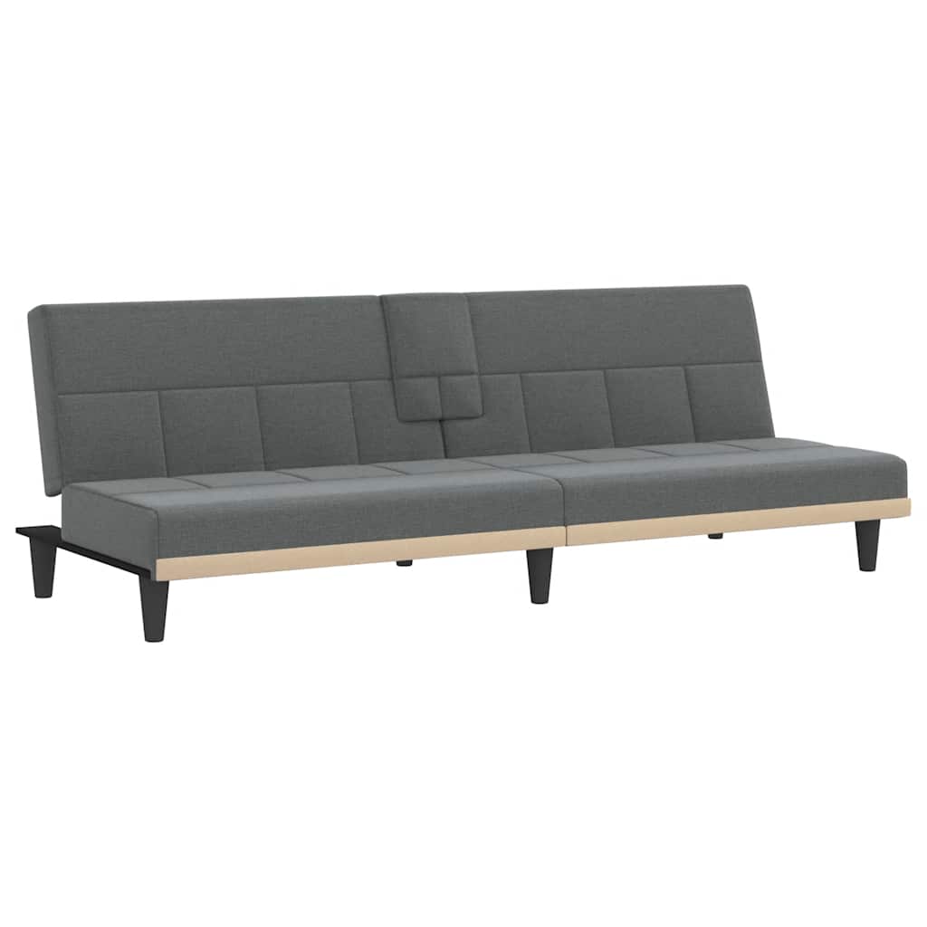 Divano Letto con Portabicchieri in Tessuto Grigio Scuro | homemem39