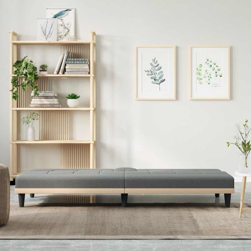 Divano Letto con Portabicchieri in Tessuto Grigio Scuro | homemem39