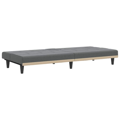 Divano Letto con Portabicchieri in Tessuto Grigio Scuro | homemem39