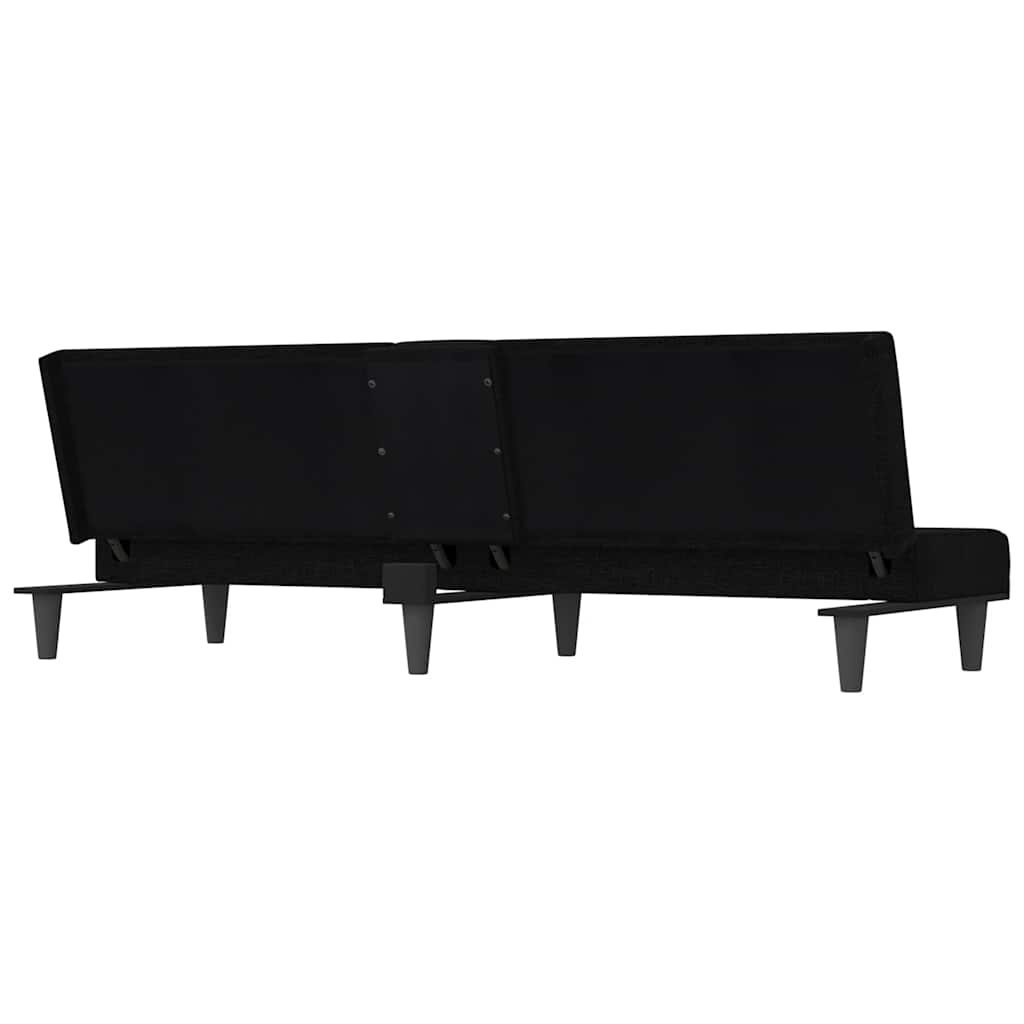 Divano Letto con Portabicchieri in Tessuto Nero | homemem39