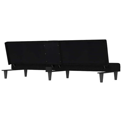 Divano Letto con Portabicchieri in Tessuto Nero | homemem39
