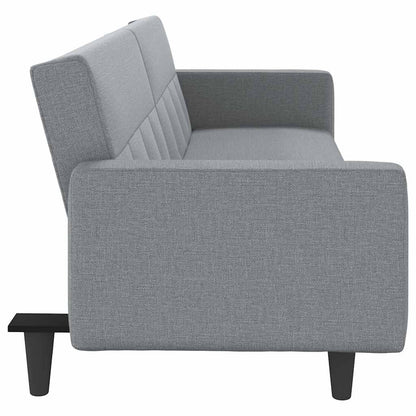 Divano Letto con Cuscini Grigio Chiaro in Tessuto | homemem39