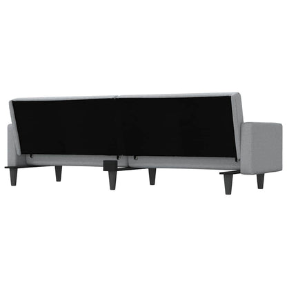 Divano Letto con Cuscini Grigio Chiaro in Tessuto | homemem39