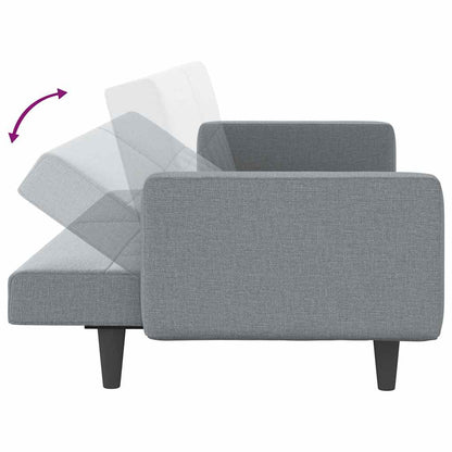 Divano Letto con Cuscini Grigio Chiaro in Tessuto | homemem39
