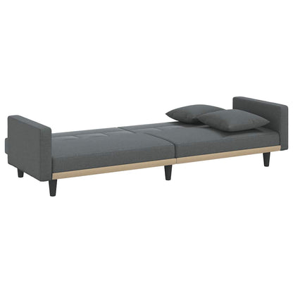 Divano Letto con Cuscini Grigio Scuro in Tessuto | homemem39