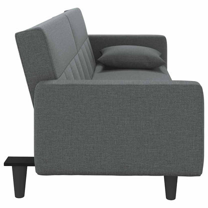 Divano Letto con Cuscini Grigio Scuro in Tessuto | homemem39