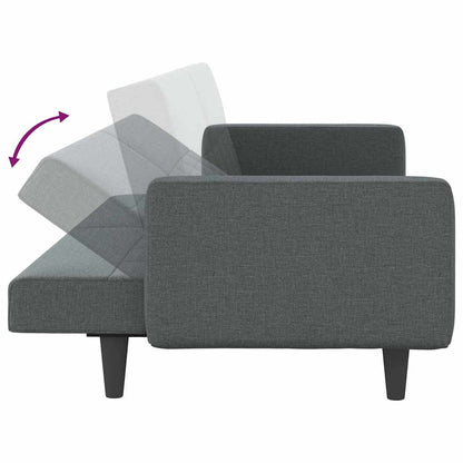 Divano Letto con Cuscini Grigio Scuro in Tessuto | homemem39