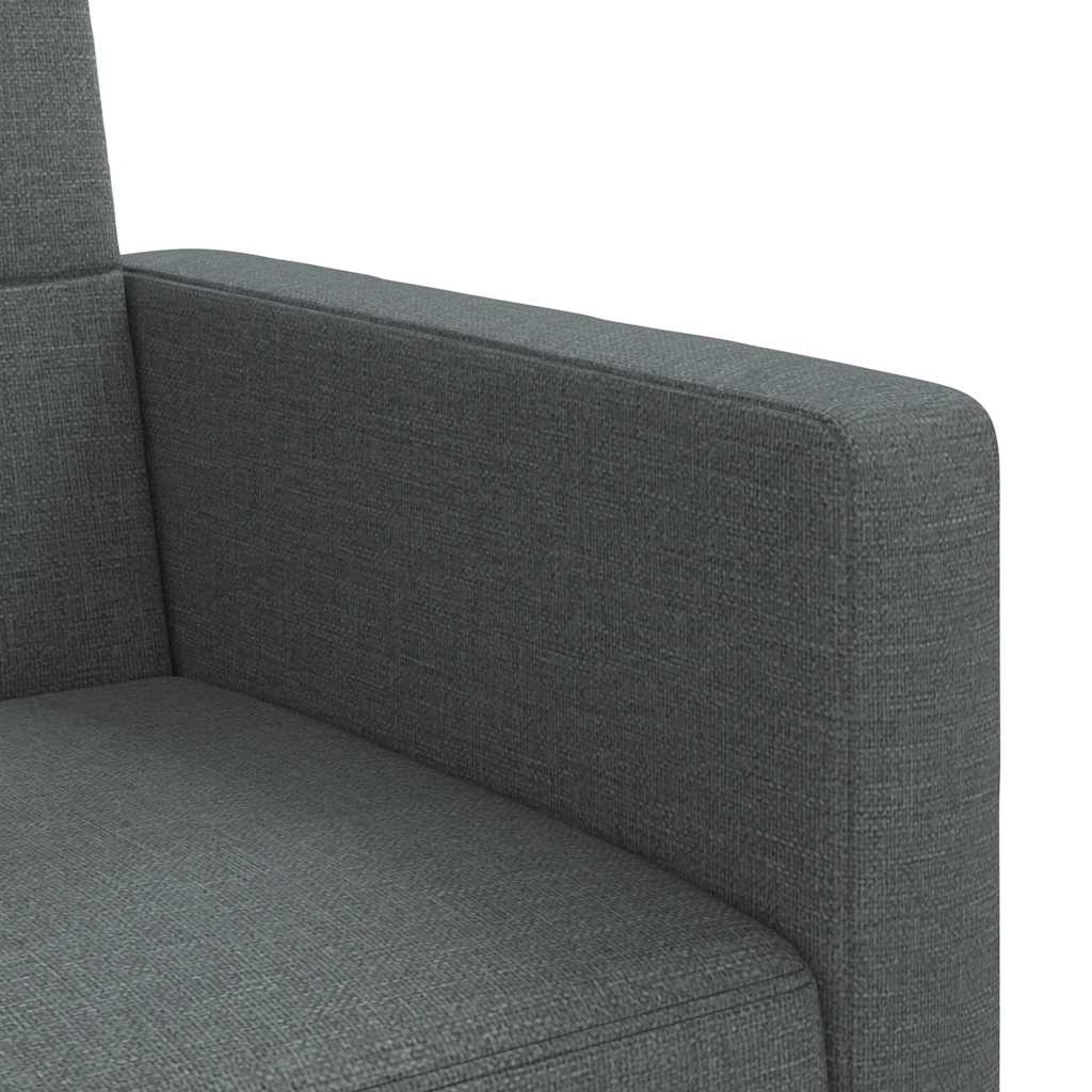 Divano Letto con Cuscini Grigio Scuro in Tessuto | homemem39