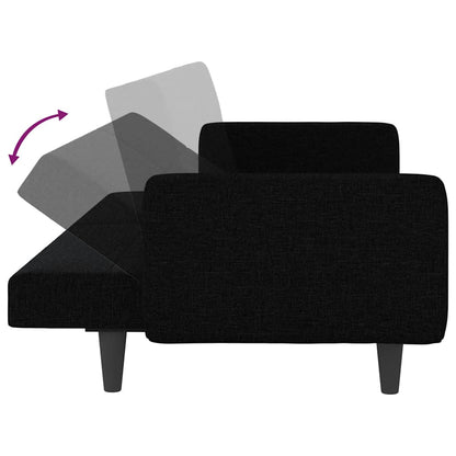 Divano Letto con Cuscini Nero in Tessuto | homemem39