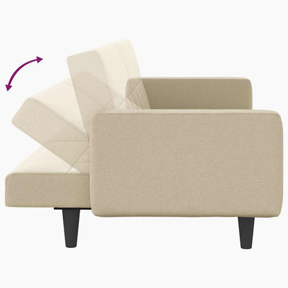 Divano Letto con Cuscini Crema in Tessuto | homemem39