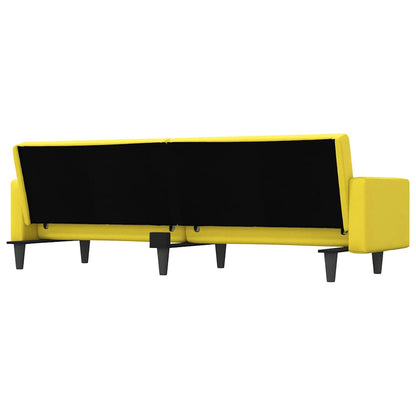 Divano Letto con Cuscini Giallo Chiaro in Tessuto | homemem39