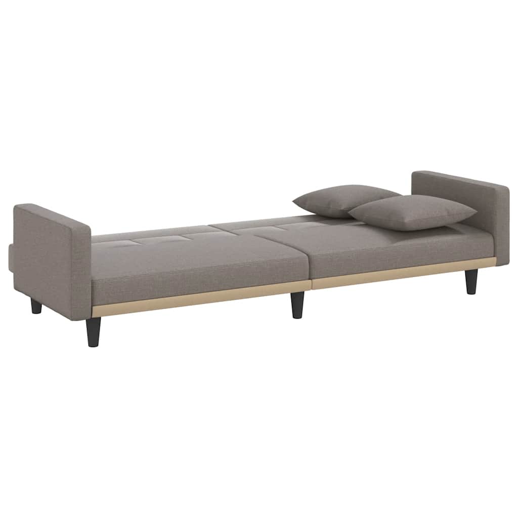 Divano Letto con Cuscini Tortora in Tessuto | homemem39