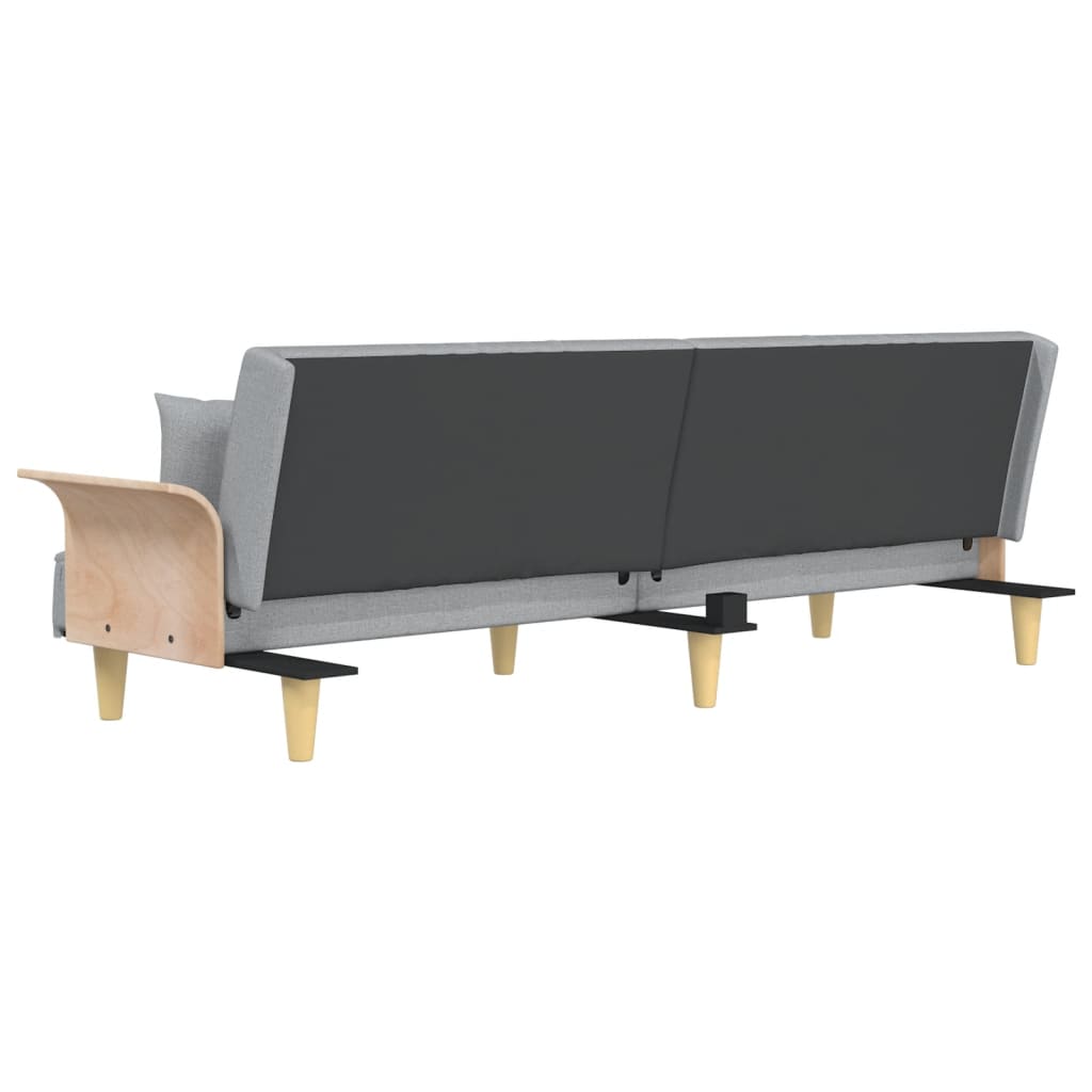 Divano Letto con Braccioli Grigio Chiaro in Tessuto | homemem39