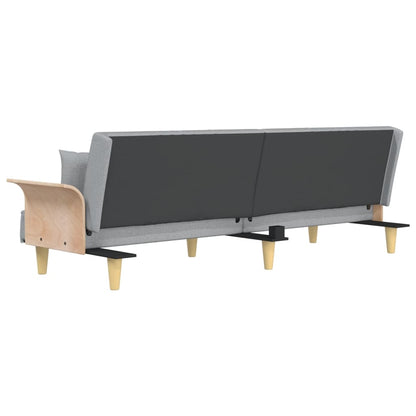 Divano Letto con Braccioli Grigio Chiaro in Tessuto | homemem39