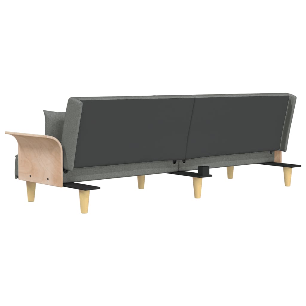 Divano Letto con Braccioli Grigio Scuro in Tessuto - homemem39