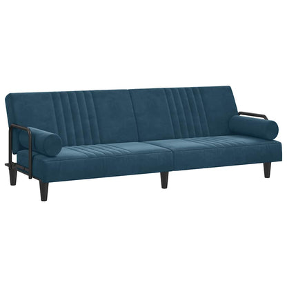 Divano Letto con Braccioli Blu in Velluto | homemem39