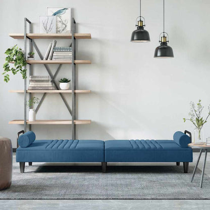 Divano Letto con Braccioli Blu in Velluto - homemem39