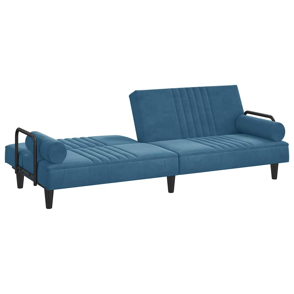 Divano Letto con Braccioli Blu in Velluto - homemem39