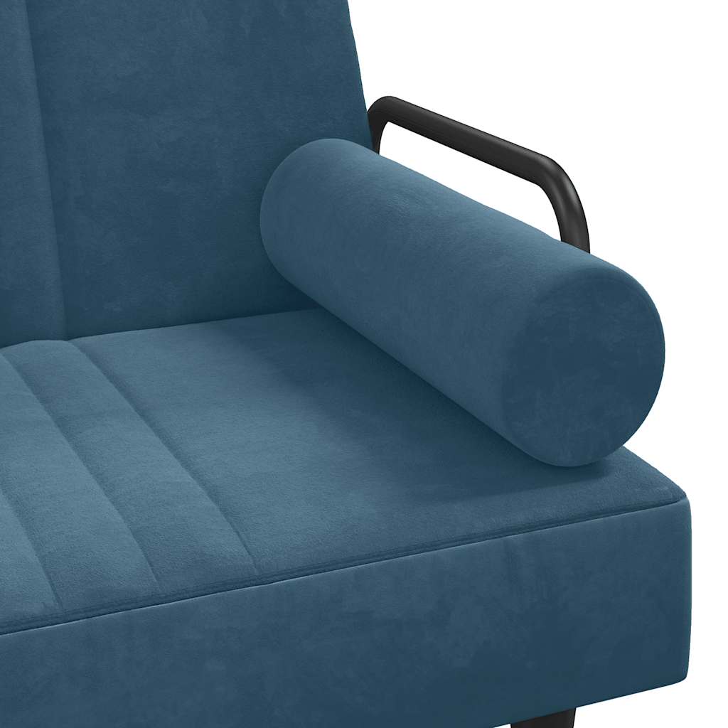 Divano Letto con Braccioli Blu in Velluto | homemem39