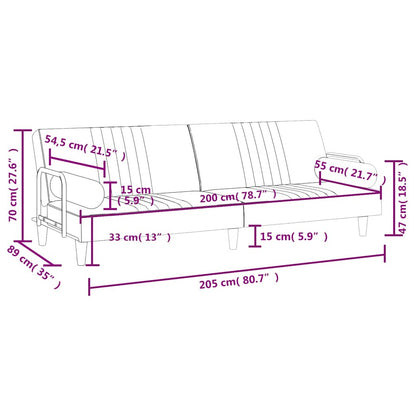Divano Letto con Braccioli Blu in Velluto - homemem39