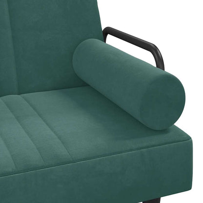 Divano Letto con Braccioli Verde Scuro in Velluto - homemem39