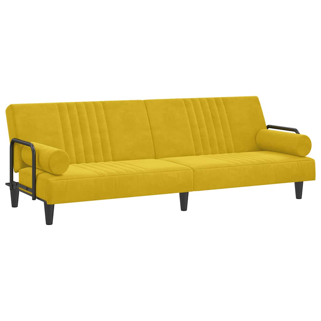 Divano Letto con Braccioli Giallo in Velluto | homemem39