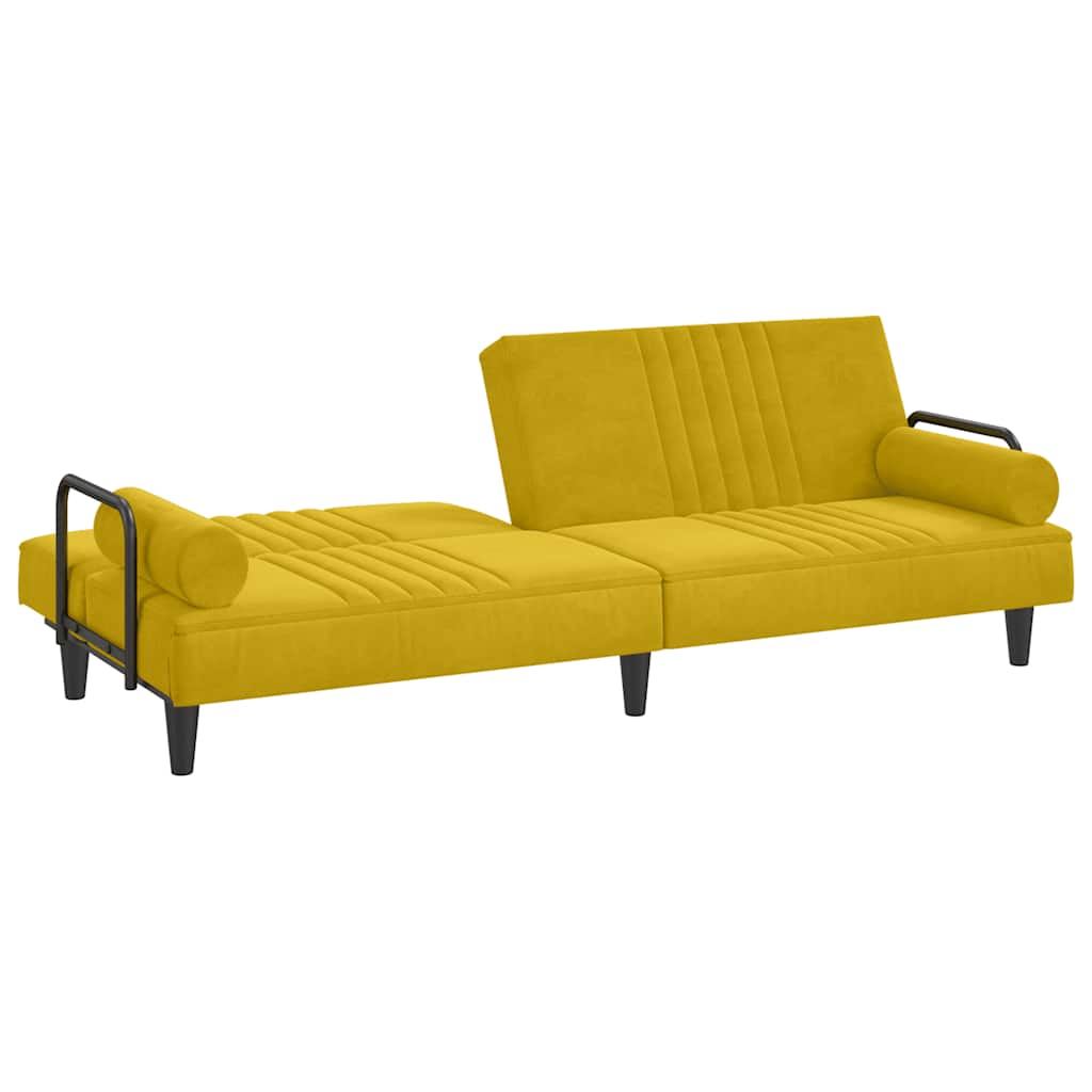 Divano Letto con Braccioli Giallo in Velluto | homemem39