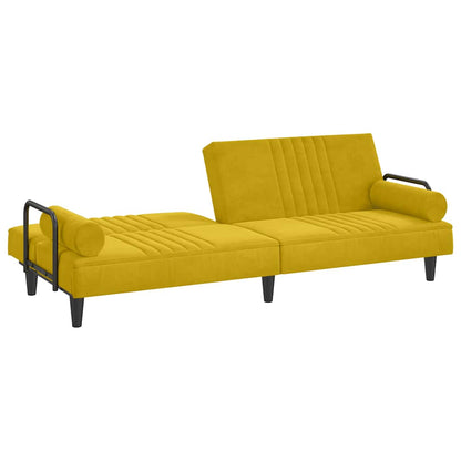 Divano Letto con Braccioli Giallo in Velluto | homemem39