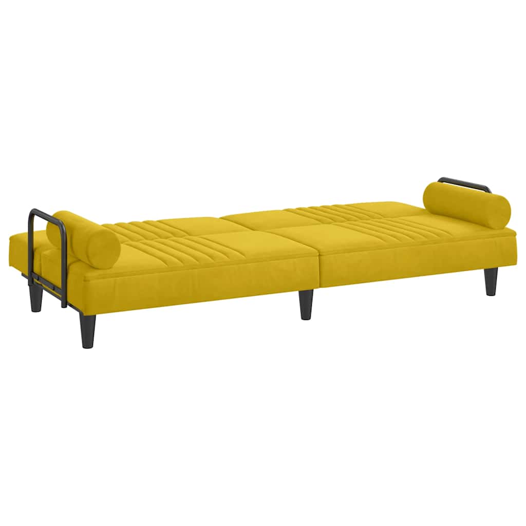 Divano Letto con Braccioli Giallo in Velluto | homemem39