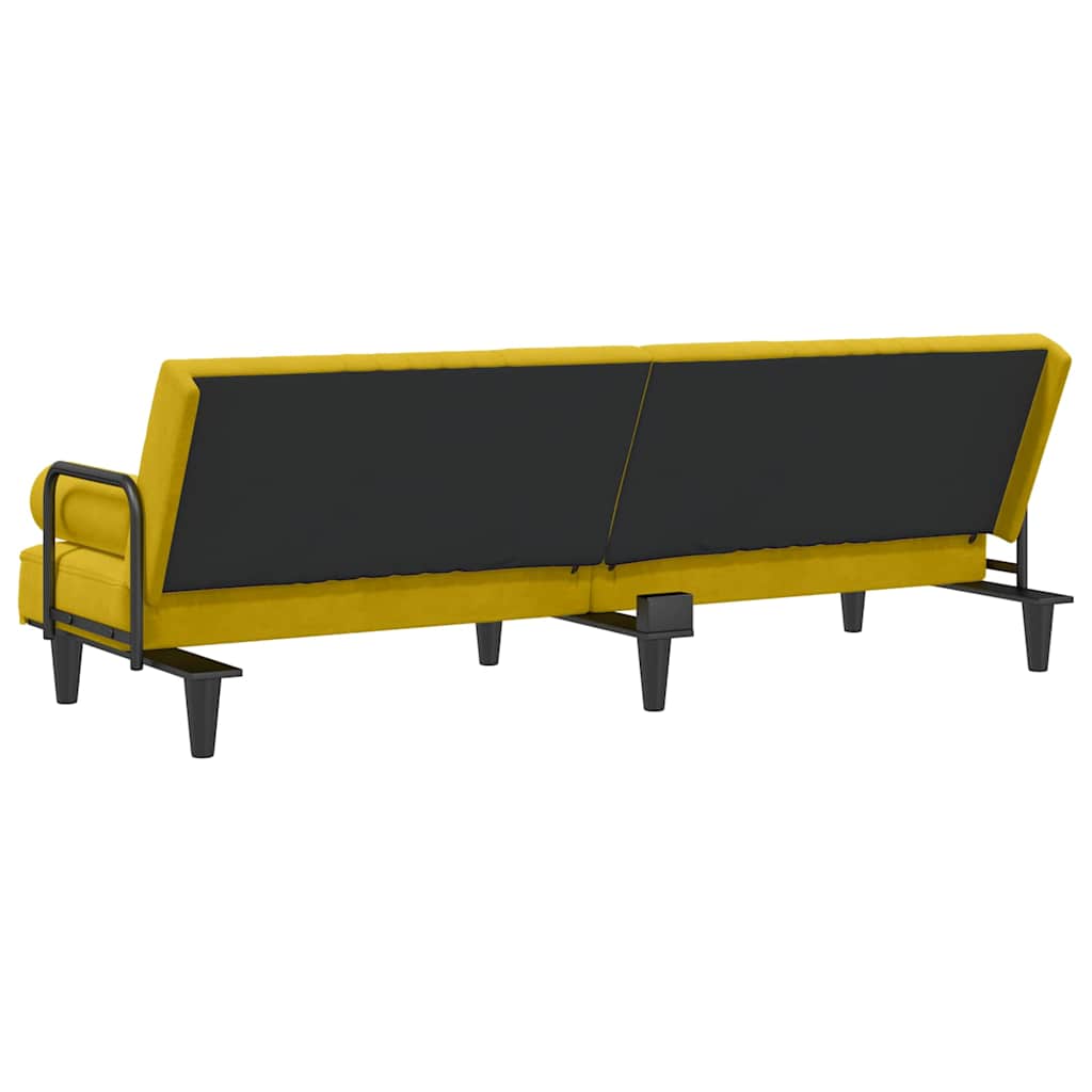 Divano Letto con Braccioli Giallo in Velluto | homemem39