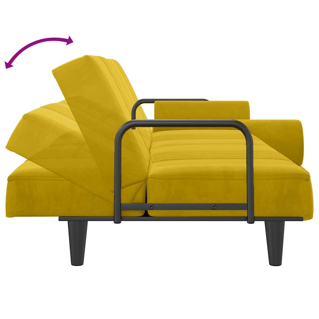 Divano Letto con Braccioli Giallo in Velluto | homemem39