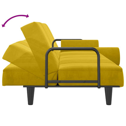 Divano Letto con Braccioli Giallo in Velluto | homemem39