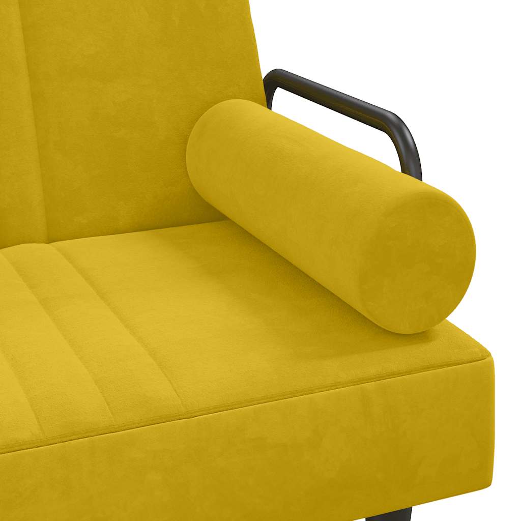 Divano Letto con Braccioli Giallo in Velluto | homemem39
