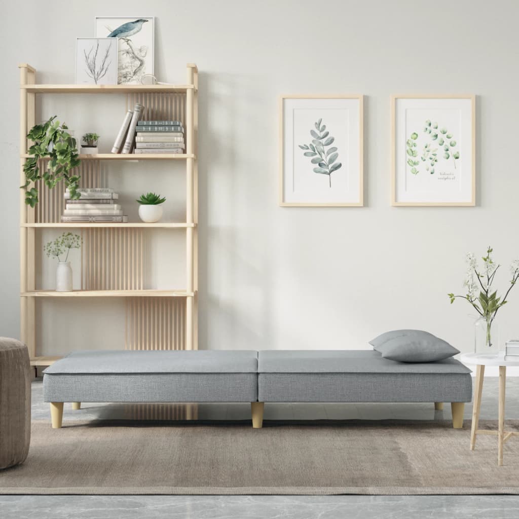 Divano Letto Grigio Chiaro in Tessuto | homemem39