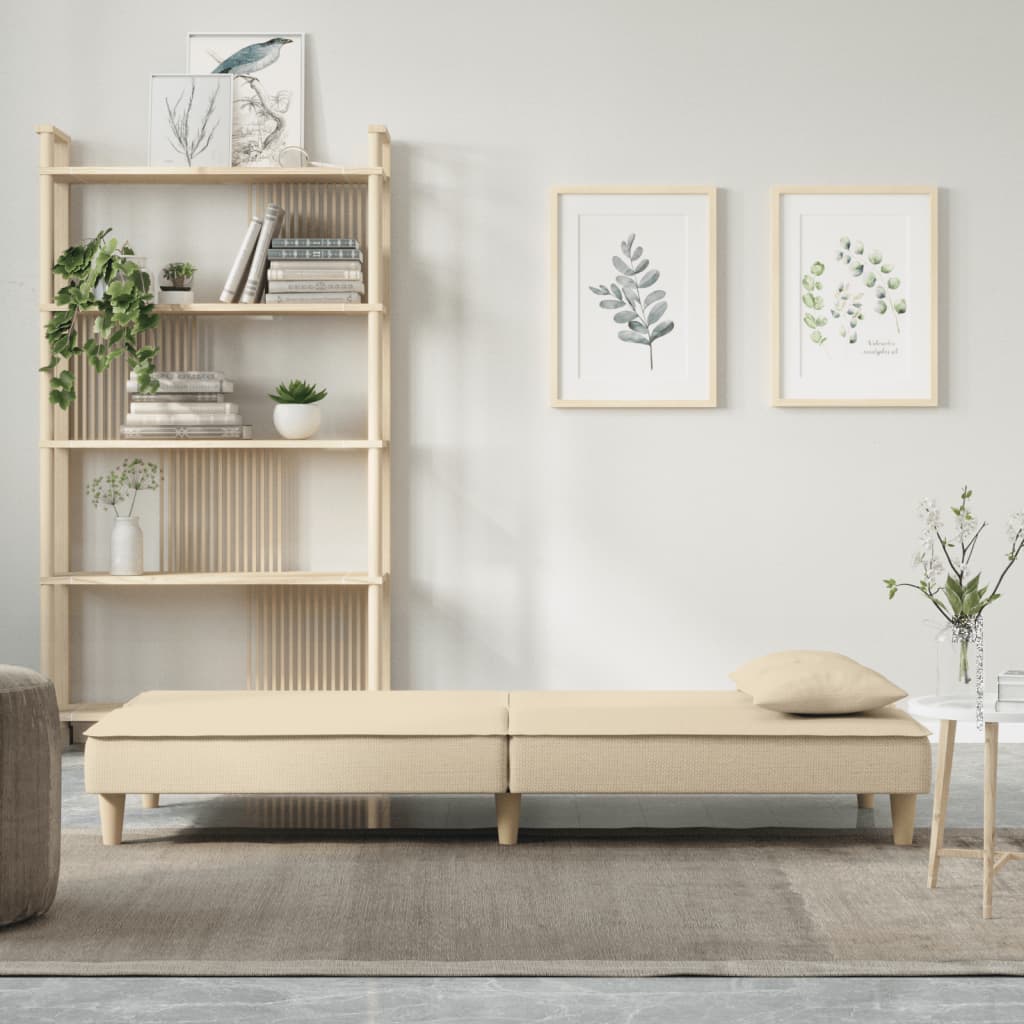 Divano Letto Crema in Tessuto | homemem39