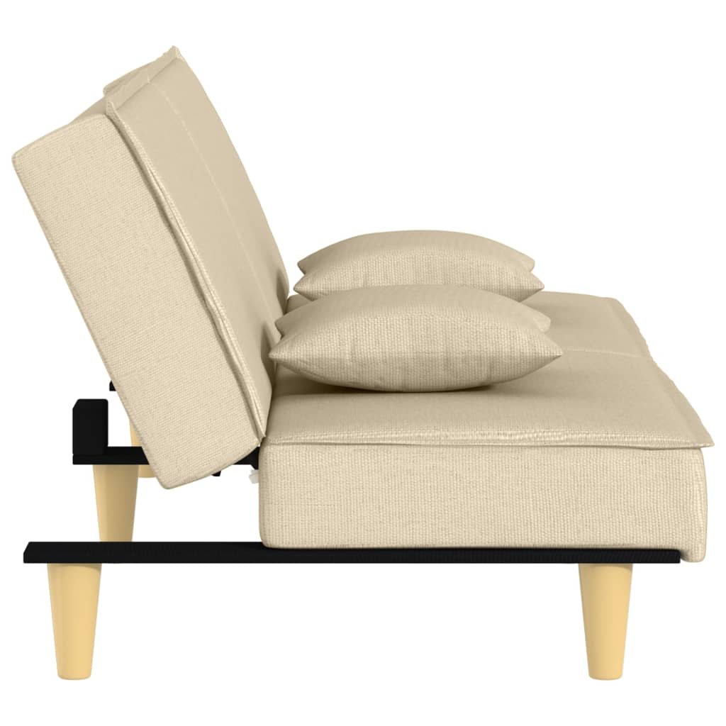 Divano Letto Crema in Tessuto | homemem39