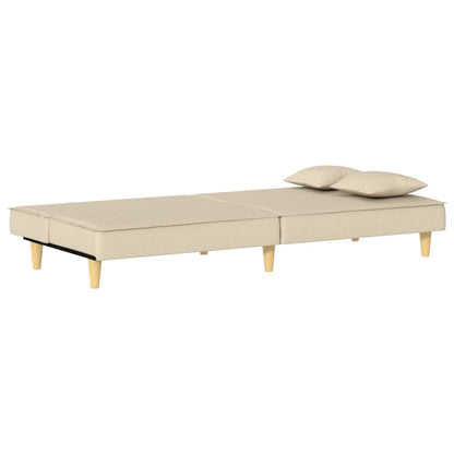 Divano Letto Crema in Tessuto - homemem39