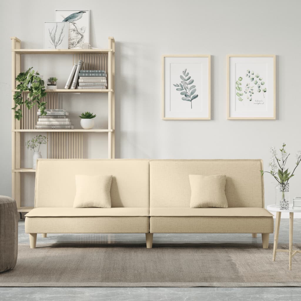 Divano Letto Crema in Tessuto | homemem39