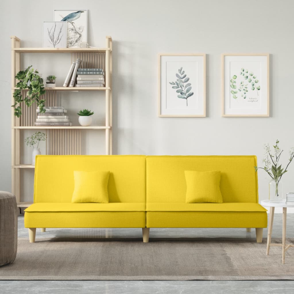 Divano Letto Giallo Chiaro in Tessuto | homemem39