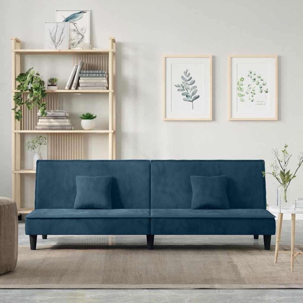 Divano Letto Blu in Velluto | homemem39
