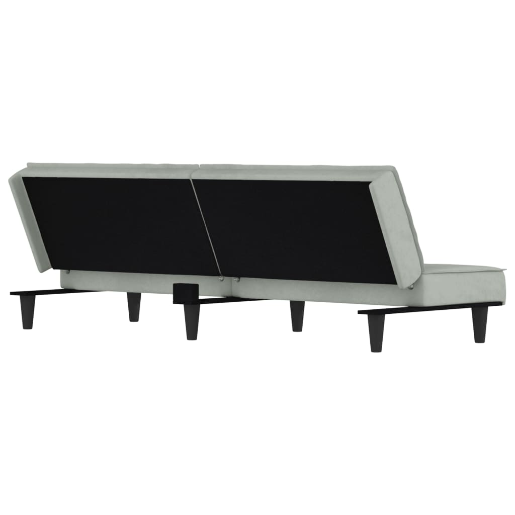 Divano Letto Grigio Chiaro in Velluto | homemem39