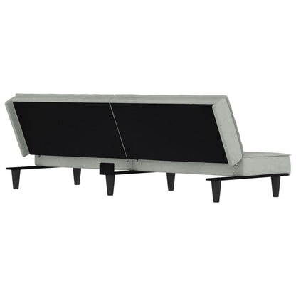 Divano Letto Grigio Chiaro in Velluto | homemem39