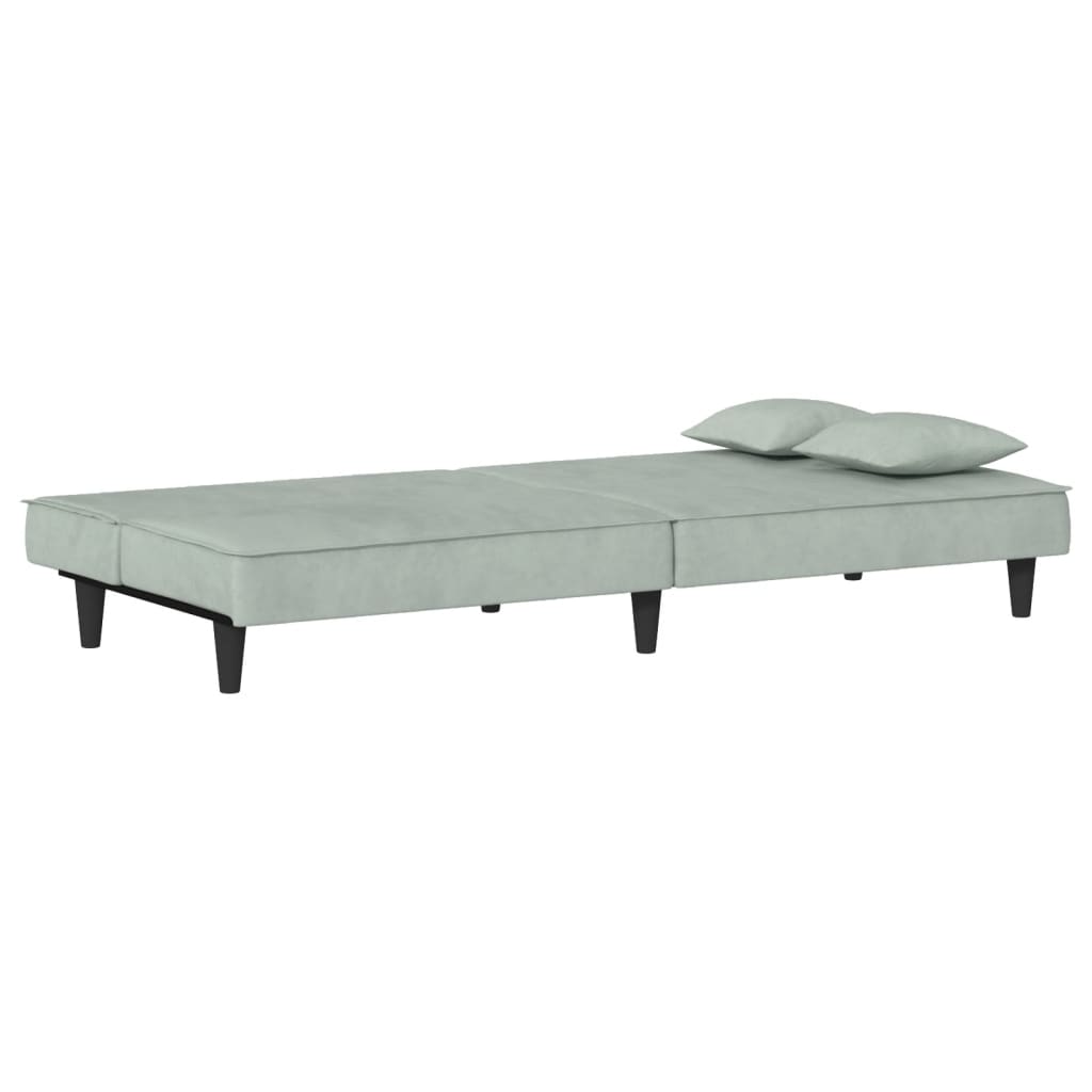 Divano Letto Grigio Chiaro in Velluto | homemem39