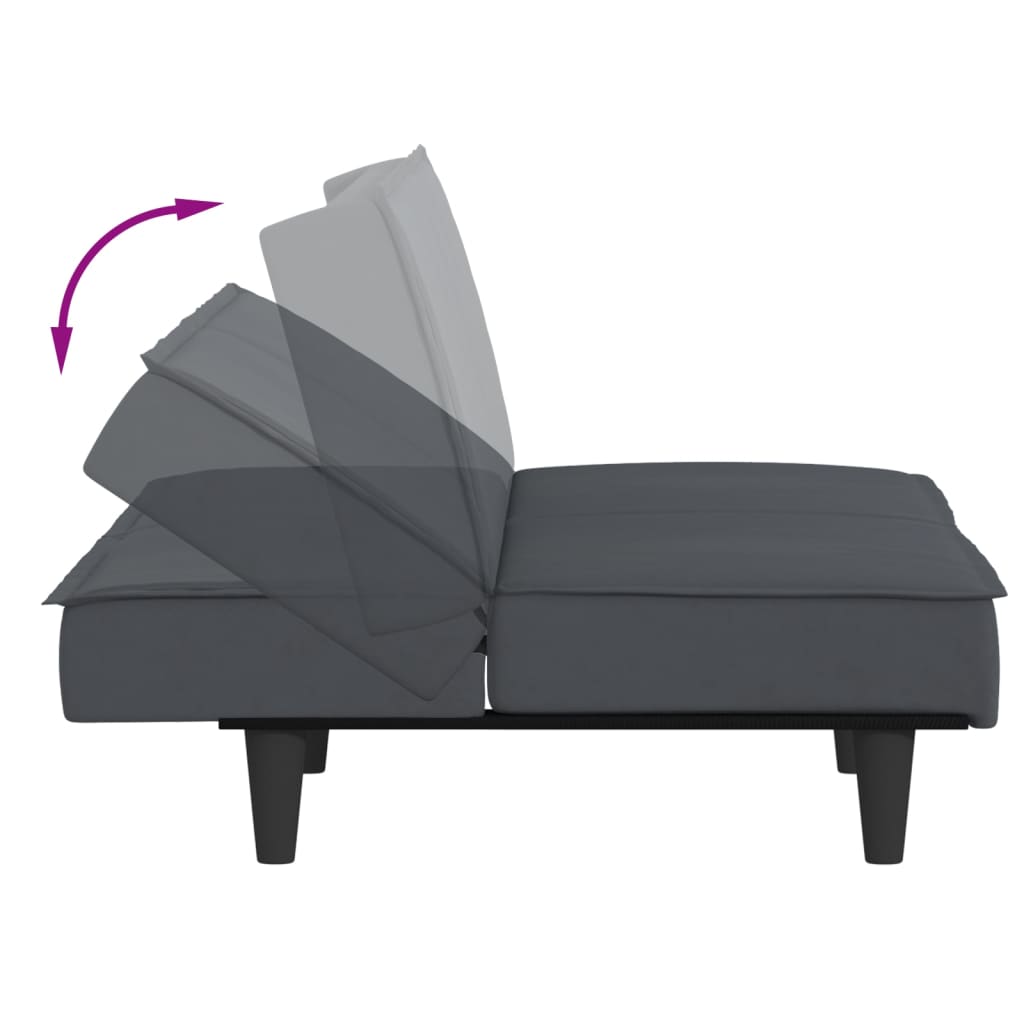 Divano Letto Grigio Scuro in Velluto | homemem39