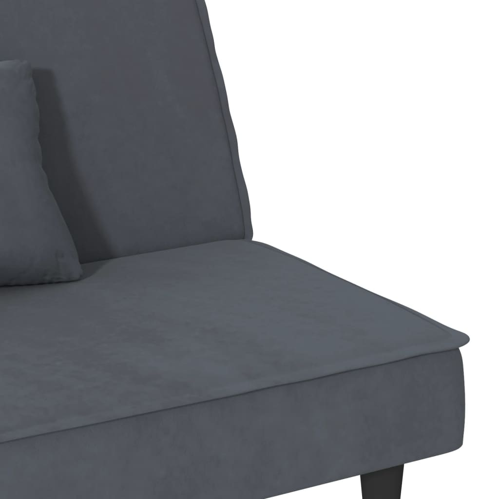 Divano Letto Grigio Scuro in Velluto | homemem39