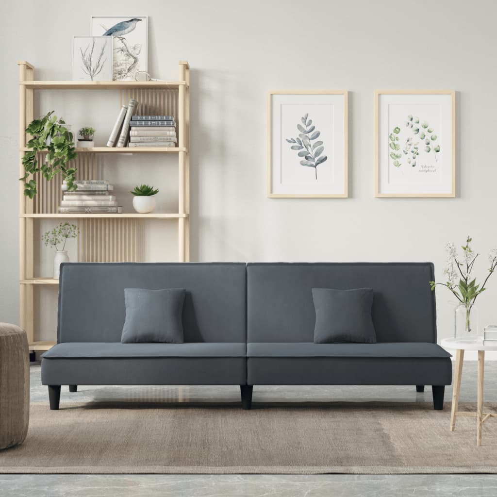 Divano Letto Grigio Scuro in Velluto | homemem39